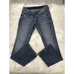 Silver Jeans Womens Suki High Bootcut W27/L33 Blue Super Stretch E28